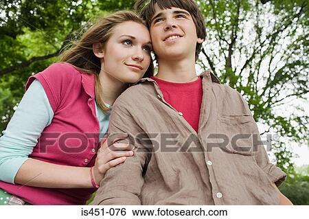 Stock Photograph - Portrait of a teenage couple. Fotosearch