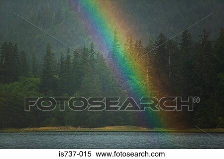 Rainbow above forest lake View Large Photo Image Stock Photography - Rainbow above forest lake. Fotosearch