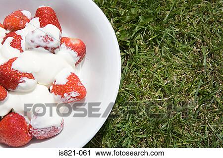Strawberries and cream View Large Photo Image Stock Image - Strawberries and cream. Fotosearch