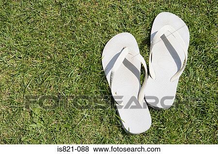 White flip flops View Large Photo Image Stock Photo - White flip flops. Fotosearch