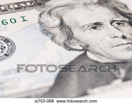 Stock Photo - Close up of twenty dollar note. Fotosearch
