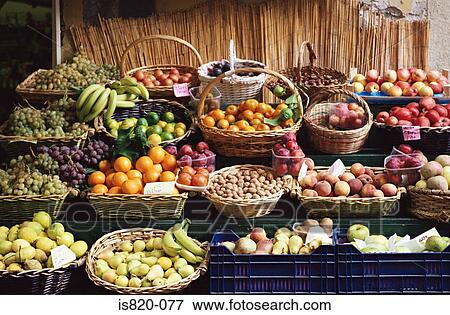 Fruit on a market stall View Large Photo Image Stock Photo - Fruit on a market stall. Fotosearch