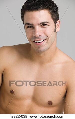 Bare chested young man View Large Photo Image Stock Photo - Bare chested young man. Fotosearch