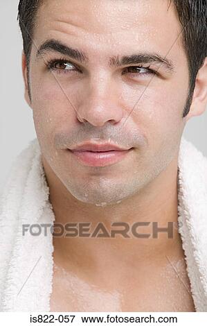 Man with a wet face View Large Photo Image Stock Photo - Man with a wet face. Fotosearch