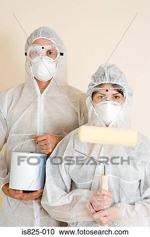 Man and woman ready for decorating View Large Photo Image Stock Image - Man and woman ready for decorating. Fotosearch