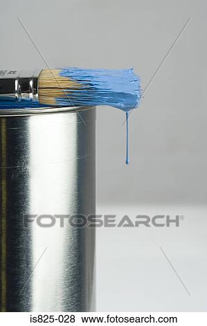 Stock Photo - Paint dripping of a paintbrush. Fotosearch