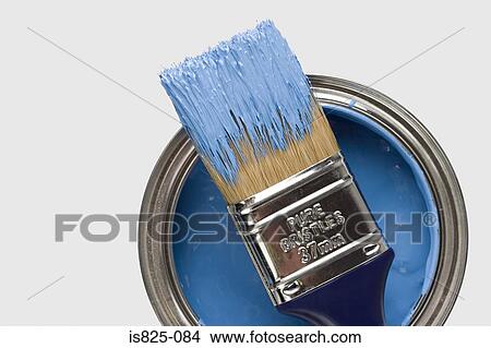 Paintbrush and blue paint View Large Photo Image Picture - Paintbrush and blue paint. Fotosearch