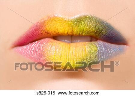 Stock Photography - Multi coloured mouth. Fotosearch