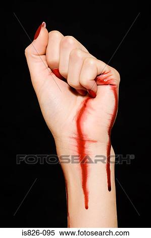 Woman with blood on her hand and wrist View Large Photo Image Stock Photography - Woman with blood on her hand and wrist. Fotosearch