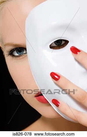 Woman with mask View Large Photo Image Stock Photo - Woman with mask. Fotosearch