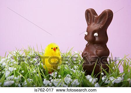 Easter bunny and chick View Large Photo Image Stock Photo - Easter bunny and chick. Fotosearch