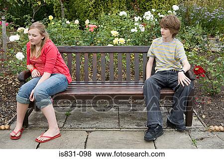 Stock Photo - Girl ignoring boy. Fotosearch