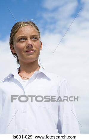 Stock Photo - Girl thinking. Fotosearch