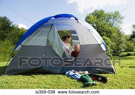 Mature couple camping View Large Photo Image Stock Photo - Mature couple camping. Fotosearch