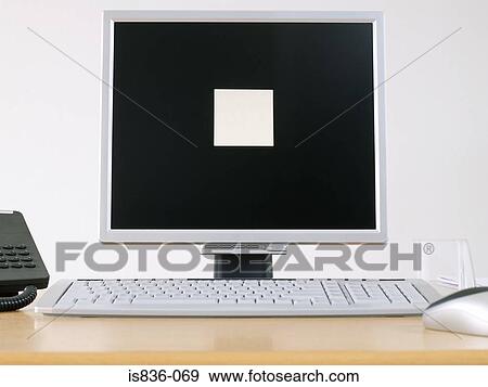 Adhesive note on computer monitor View Large Photo Image Stock Photo - Adhesive note on computer monitor. Fotosearch