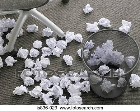 Stock Photo - Crumpled paper on floor. Fotosearch