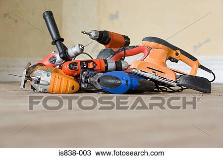 Pile of power tools View Large Photo Image Stock Image - Pile of power tools. Fotosearch