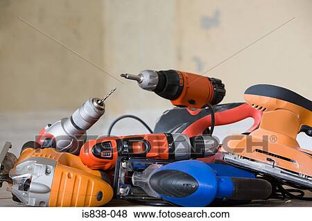 Pile of power tools View Large Photo Image Stock Photo - Pile of power tools. Fotosearch