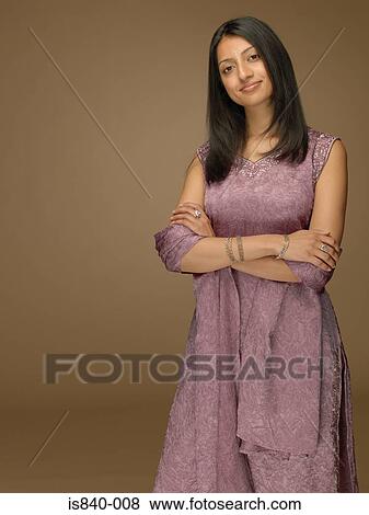 Stock Photo - Woman wearing a sari. Fotosearch
