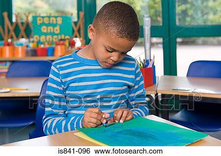 Boy drawing View Large Photo Image Stock Photograph - Boy drawing. Fotosearch