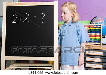 Girl looking at blackboard View Large Photo Image Stock Photography - Girl looking at blackboard. Fotosearch