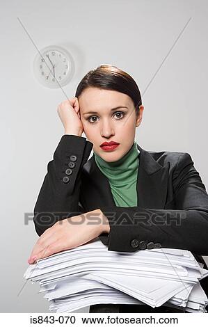 Stock Image - Bored businesswoman. Fotosearch