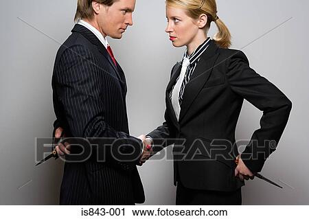 Stock Image - Competitive colleagues. Fotosearch