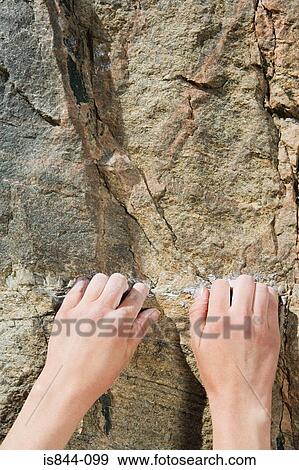 Stock Photo - A rock climbers hands. Fotosearch