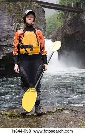 Stock Photo - Female kayaker. Fotosearch