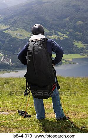 Stock Photo - Male parachutist. Fotosearch