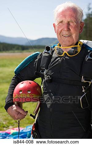 Senior adult parachutist View Large Photo Image Stock Photo - Senior adult parachutist. Fotosearch