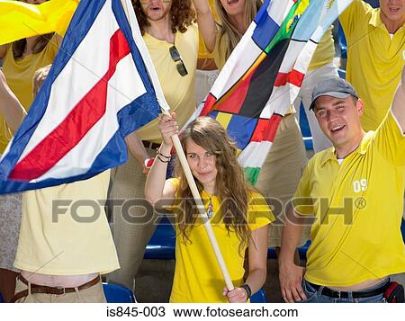 Supporters waving flags View Large Photo Image Stock Image - Supporters waving flags. Fotosearch
