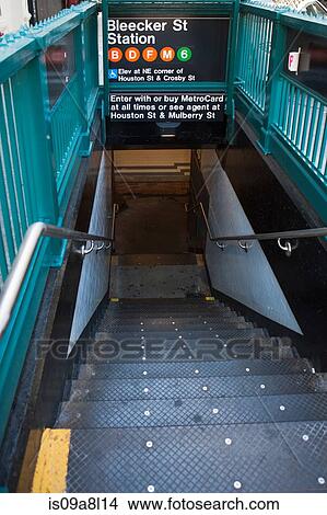 Picture - Bleecker Street subway station, New York City, USA. Fotosearch