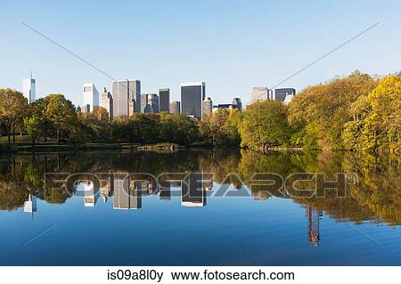 Stock Photo - Lake in Central Park, New York City, USA. Fotosearch