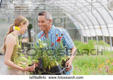 Mature man and mid adult woman shopping in garden centre View Large Photo Image Stock Image - Mature man and mid adult woman shopping in garden centre. Fotosearch