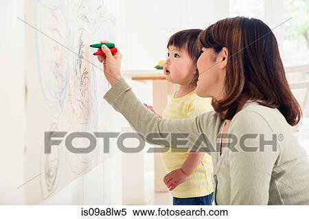 Mother and toddler drawing View Large Photo Image Stock Photography - Mother and toddler drawing. Fotosearch