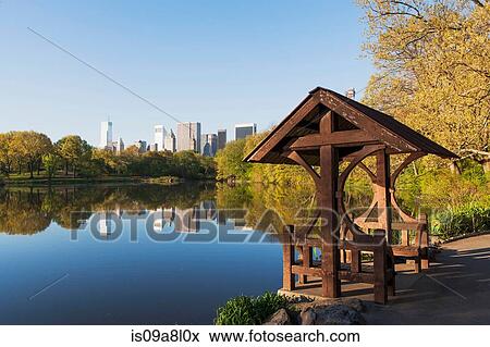 Pagoda on lake, Central Park, New York City, USA View Large Photo Image Stock Photo - Pagoda on lake, Central Park, New York City, USA. Fotosearch
