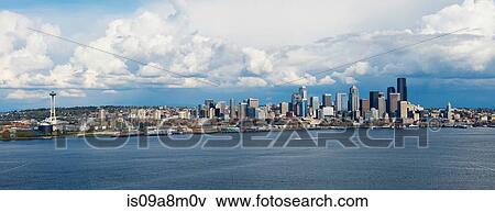 Panoramic aerial view of Seattle, Washington State, USA View Large Photo Image Stock Photo - Panoramic aerial view of Seattle, Washington State, USA. Fotosearch