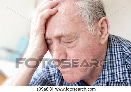 Senior man with head in hands View Large Photo Image Stock Image - Senior man with head in hands. Fotosearch