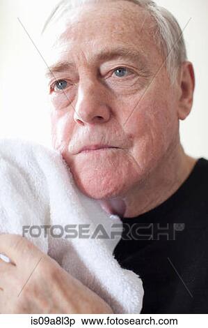 Senior man with white towel View Large Photo Image Stock Photography - Senior man with white towel. Fotosearch