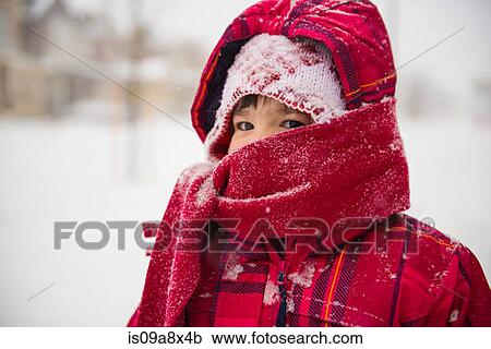 Girl wearing coat, scarf and hat with hood View Large Photo Image Stock Image - Girl wearing coat, scarf and hat with hood. Fotosearch