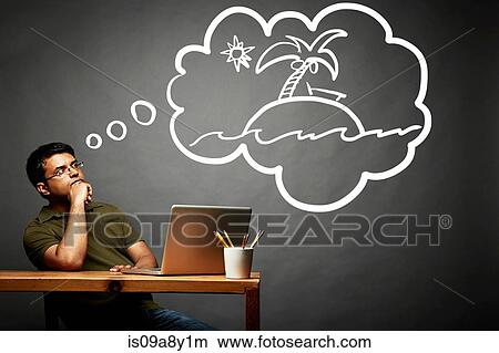 Man dreaming of island in the sun View Large Photo Image Picture - Man dreaming of island in the sun. Fotosearch