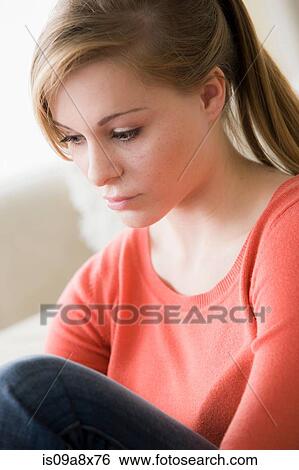 Sad teenage girl View Large Photo Image Stock Photograph - Sad teenage girl. Fotosearch