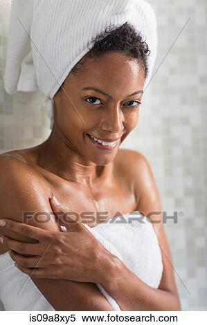Stock Photography - Woman relaxing after bath. Fotosearch