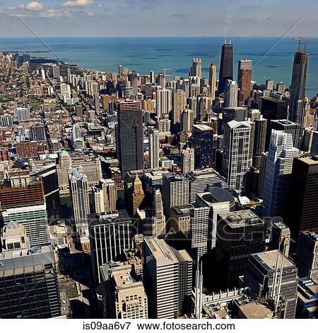City of Chicago, elevated view View Large Photo Image Stock Photo - City of Chicago, elevated view. Fotosearch