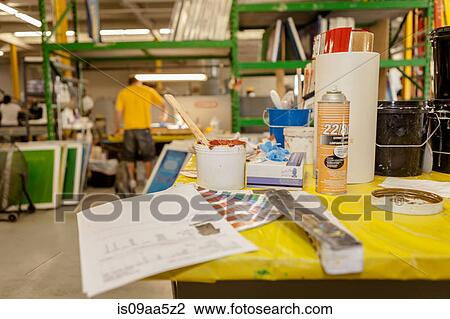 Ink and swatches on bench in screen printing workshop View Large Photo Image Stock Image - Ink and swatches on bench in screen printing workshop. Fotosearch