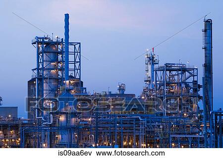 Stock Photo - Oil and gas refinery, Montreal, Quebec, Canada. Fotosearch