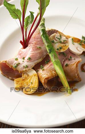 Still life of cooked ham, mushrooms and fresh vegetables View Large Photo Image Stock Image - Still life of cooked ham, mushrooms and fresh vegetables. Fotosearch