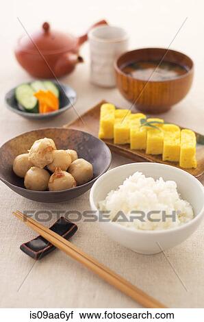 Still life of japanese meal with tea View Large Photo Image Stock Image - Still life of japanese meal with tea. Fotosearch