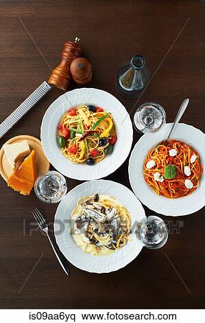 Still life with selection of spaghetti dishes View Large Photo Image Stock Photography - Still life with selection of spaghetti dishes. Fotosearch